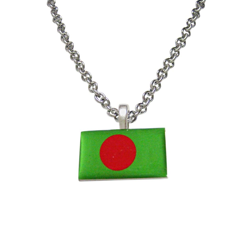 Bangladesh Flag Pendant Unisex Necklace